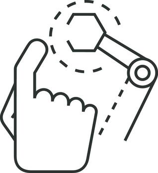 Artificial Intelligence icon symbol vector image. Illustration of the brain robot learning human smart algorithm design image.