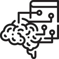 Artificial Intelligence icon symbol vector image. Illustration of the brain robot learning human smart algorithm design image.