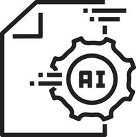 Artificial Intelligence icon symbol vector image. Illustration of the brain robot learning human smart algorithm design image.