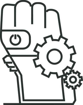 Artificial Intelligence icon symbol vector image. Illustration of the brain robot learning human smart algorithm design image.