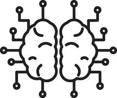 Artificial Intelligence icon symbol vector image. Illustration of the brain robot learning human smart algorithm design image.