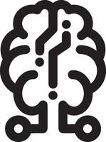 Artificial Intelligence icon symbol vector image. Illustration of the brain robot learning human smart algorithm design image.