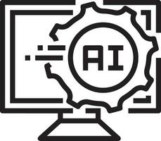 Artificial Intelligence icon symbol vector image. Illustration of the brain robot learning human smart algorithm design image.