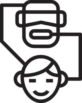 artificial inteligencia icono símbolo vector imagen. ilustración de el cerebro robot aprendizaje humano inteligente algoritmo diseño imagen.