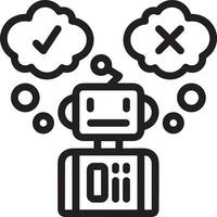 Artificial Intelligence icon symbol vector image. Illustration of the brain robot learning human smart algorithm design image.