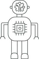 Artificial Intelligence icon symbol vector image. Illustration of the brain robot learning human smart algorithm design image.