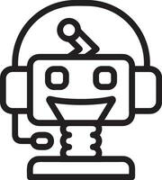 Artificial Intelligence icon symbol vector image. Illustration of the brain robot learning human smart algorithm design image.