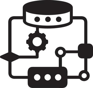 Artificial Intelligence icon symbol vector image. Illustration of the brain robot learning human smart algorithm design image.