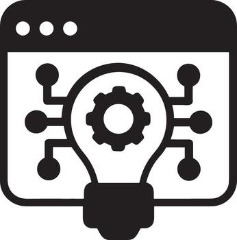 artificial inteligencia icono símbolo vector imagen. ilustración de el cerebro robot aprendizaje humano inteligente algoritmo diseño imagen.