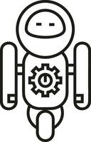 Artificial Intelligence icon symbol vector image. Illustration of the brain robot learning human smart algorithm design image.