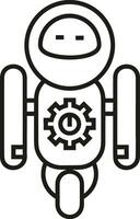 Artificial Intelligence icon symbol vector image. Illustration of the brain robot learning human smart algorithm design image.