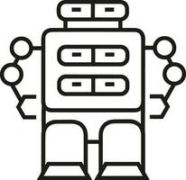 Artificial Intelligence icon symbol vector image. Illustration of the brain robot learning human smart algorithm design image.