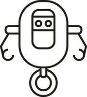 Artificial Intelligence icon symbol vector image. Illustration of the brain robot learning human smart algorithm design image.