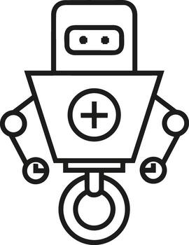 Artificial Intelligence icon symbol vector image. Illustration of the brain robot learning human smart algorithm design image.