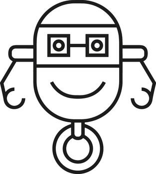Artificial Intelligence icon symbol vector image. Illustration of the brain robot learning human smart algorithm design image.