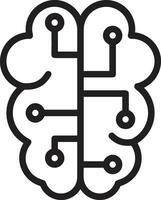 Artificial Intelligence icon symbol vector image. Illustration of the brain robot learning human smart algorithm design image.