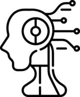 Artificial Intelligence icon symbol vector image. Illustration of the brain robot learning human smart algorithm design image.