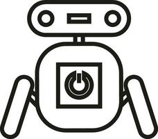 Artificial Intelligence icon symbol vector image. Illustration of the brain robot learning human smart algorithm design image.