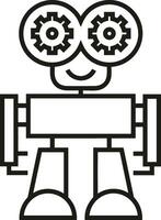 Artificial Intelligence icon symbol vector image. Illustration of the brain robot learning human smart algorithm design image.