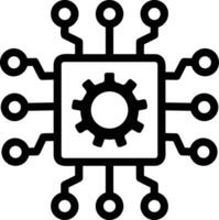 Artificial Intelligence icon symbol vector image. Illustration of the brain robot learning human smart algorithm design image.