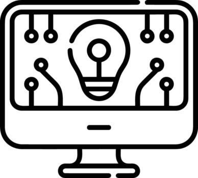 Artificial Intelligence icon symbol vector image. Illustration of the brain robot learning human smart algorithm design image.