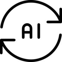 Artificial Intelligence icon symbol vector image. Illustration of the brain robot learning human smart algorithm design image.