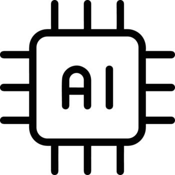 Artificial Intelligence icon symbol vector image. Illustration of the brain robot learning human smart algorithm design image.