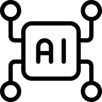 Artificial Intelligence icon symbol vector image. Illustration of the brain robot learning human smart algorithm design image.