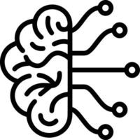 Artificial Intelligence icon symbol vector image. Illustration of the brain robot learning human smart algorithm design image.