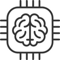 Artificial Intelligence icon symbol vector image. Illustration of the brain robot learning human smart algorithm design image.