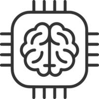 Artificial Intelligence icon symbol vector image. Illustration of the brain robot learning human smart algorithm design image.