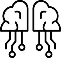 Artificial Intelligence icon symbol vector image. Illustration of the brain robot learning human smart algorithm design image.