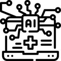 Artificial Intelligence icon symbol vector image. Illustration of the brain robot learning human smart algorithm design image.