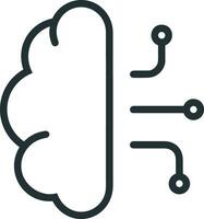 Artificial Intelligence icon symbol vector image. Illustration of the brain robot learning human smart algorithm design image.