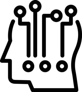 artificial inteligencia icono símbolo vector imagen. ilustración de el cerebro robot aprendizaje humano inteligente algoritmo diseño imagen.