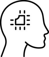 Artificial Intelligence icon symbol vector image. Illustration of the brain robot learning human smart algorithm design image.