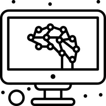 artificial inteligencia icono símbolo vector imagen. ilustración de el cerebro robot aprendizaje humano inteligente algoritmo diseño imagen.