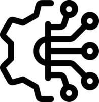 Artificial Intelligence icon symbol vector image. Illustration of the brain robot learning human smart algorithm design image.