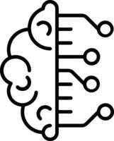 Artificial Intelligence icon symbol vector image. Illustration of the brain robot learning human smart algorithm design image.