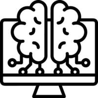 Artificial Intelligence icon symbol vector image. Illustration of the brain robot learning human smart algorithm design image.