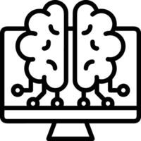 Artificial Intelligence icon symbol vector image. Illustration of the brain robot learning human smart algorithm design image.