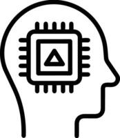 Artificial Intelligence icon symbol vector image. Illustration of the brain robot learning human smart algorithm design image.