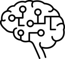 Artificial Intelligence icon symbol vector image. Illustration of the brain robot learning human smart algorithm design image.