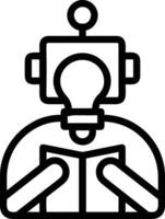 Artificial Intelligence icon symbol vector image. Illustration of the brain robot learning human smart algorithm design image.