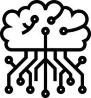 Artificial Intelligence icon symbol vector image. Illustration of the brain robot learning human smart algorithm design image.