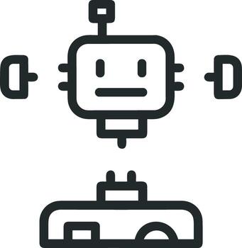 Artificial Intelligence icon symbol vector image. Illustration of the brain robot learning human smart algorithm design image.