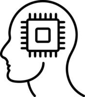 Artificial Intelligence icon symbol vector image. Illustration of the brain robot learning human smart algorithm design image.