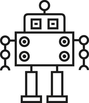 Artificial Intelligence icon symbol vector image. Illustration of the brain robot learning human smart algorithm design image.
