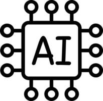 Artificial Intelligence icon symbol vector image. Illustration of the brain robot learning human smart algorithm design image.