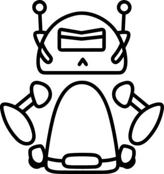 artificial inteligencia icono símbolo vector imagen. ilustración de el cerebro robot aprendizaje humano inteligente algoritmo diseño imagen.